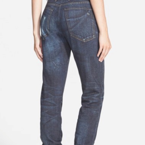 SOLD*SOLD****RAG & BONE*SHEFFIELD JOGGER*XS*BLUE*FAUX DISTRESS JEANS*LASER PRINT - Picture 9 of 9